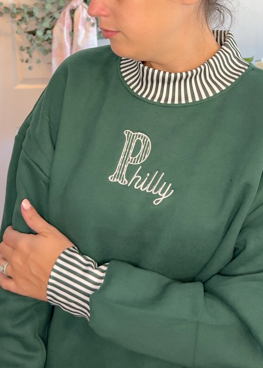 Philly Pinstripe Mockneck- Adults