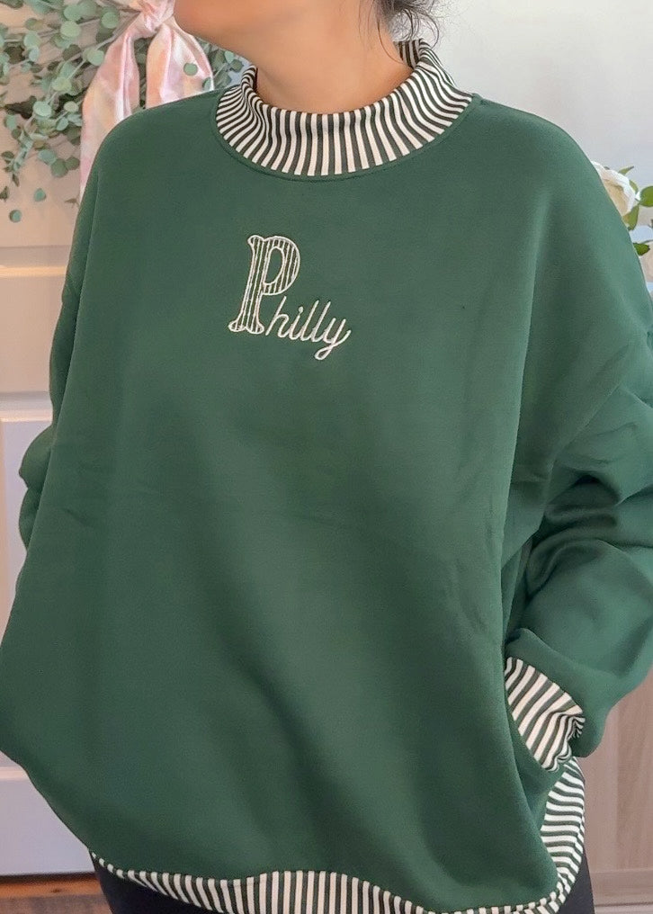 Philly Pinstripe Mockneck- Adults